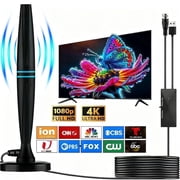 fatini TV Antenna Indoor, Antenna for Smart TV, HD Digital Antenna with Amplifier Signal Booster for Local Channels, Support 4K 1080p ,320 Miles Long Range Reception-18ft