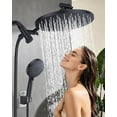 thumbnail image 5 of Rain Shower Head with 3-Mode Handheld Spray Combo, Dual Showerheads, All-Metal High-Pressure 10-Inch Rainfall Shower Head Set, Extension Arm with 3-Way Diverter, Matte Black, 5 of 6