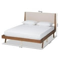 thumbnail image 3 of Baxton Studio Beige Fabric Upholstered and Walnut Brown Finished Wood King Size Platform Bed, 3 of 22