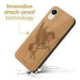 thumbnail image 3 of Case Yard Wooden Case Outside Soft TPU Silicone, Slim Fit Shockproof Wood Protective Phone Cover for Girls Boys Men and Women, Supports Wireless Charging Pegasus Design case for iPhone-XR, 3 of 7