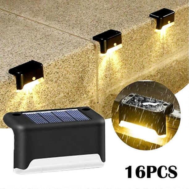 Warm White LED Solar Step Lamp LED Solar Lights Path Stair Outdoor Garden Yard Fence Wall Landscape Solar Lamp Courtyard