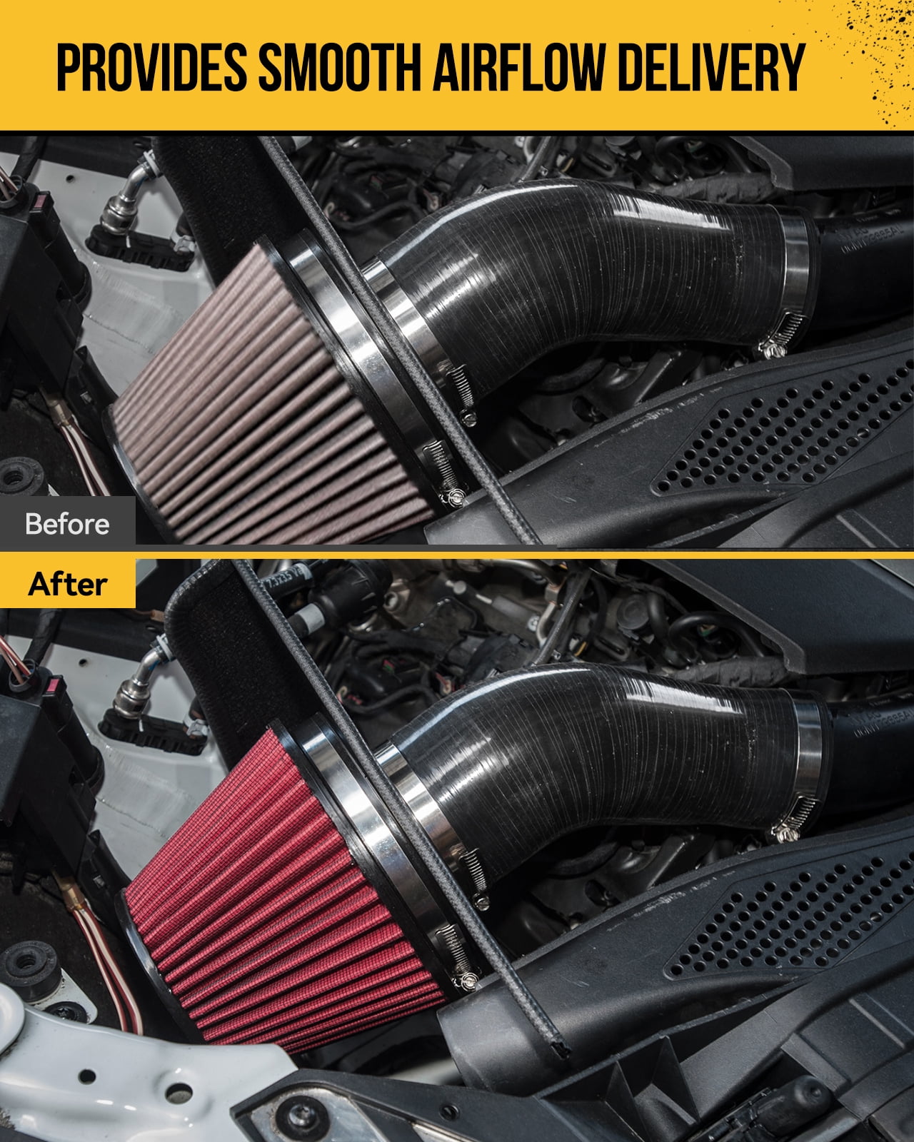 4 inch Cold Air Intake Kit  & Heat Shield Replacement forFord F150 1997-2003 5.4L 4.6L, Expedition 1997-2003 4.6L, F250 1997-1999 5.4L