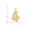 thumbnail image 4 of 14k Yellow Gold and Rhodium Heart Pendant for Women, Five Heart Cluster Charm with Polished and Textured Finish, Two-Tone Romantic Jewelry Symbolizing Love, Unity, Family, Elegant Style, 4 of 6