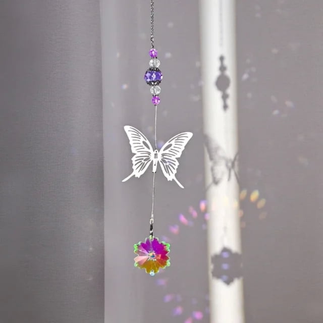 DEKAXID Atrapasueños de Cristal con Prisma Arcoíris, Atrapasueños de Luna, Cortinas Colgantes, Decoración para el Hogar, Adorno para el Jardín, Campanas de Viento