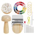 thumbnail image 1 of Mini Darning Loom,Mushroom Knit Patch Kit with 14 Hooks Small Weaving Loom 14 Pcs Large Eye Needles 50 Color Threads for Handcraft DIY Weaving Repair Tool Darning Kit for Beginners Mending Jeans Socks, 1 of 5