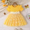thumbnail image 2 of Cotton Dresses SIze Tutu Dresses for Toddler Girls Easter Dresses Birthday Party Princess Dress Sundress Trendy Spring Summmer Outfit Fashion Cothes #Yellow 2-3 Years, 2 of 6