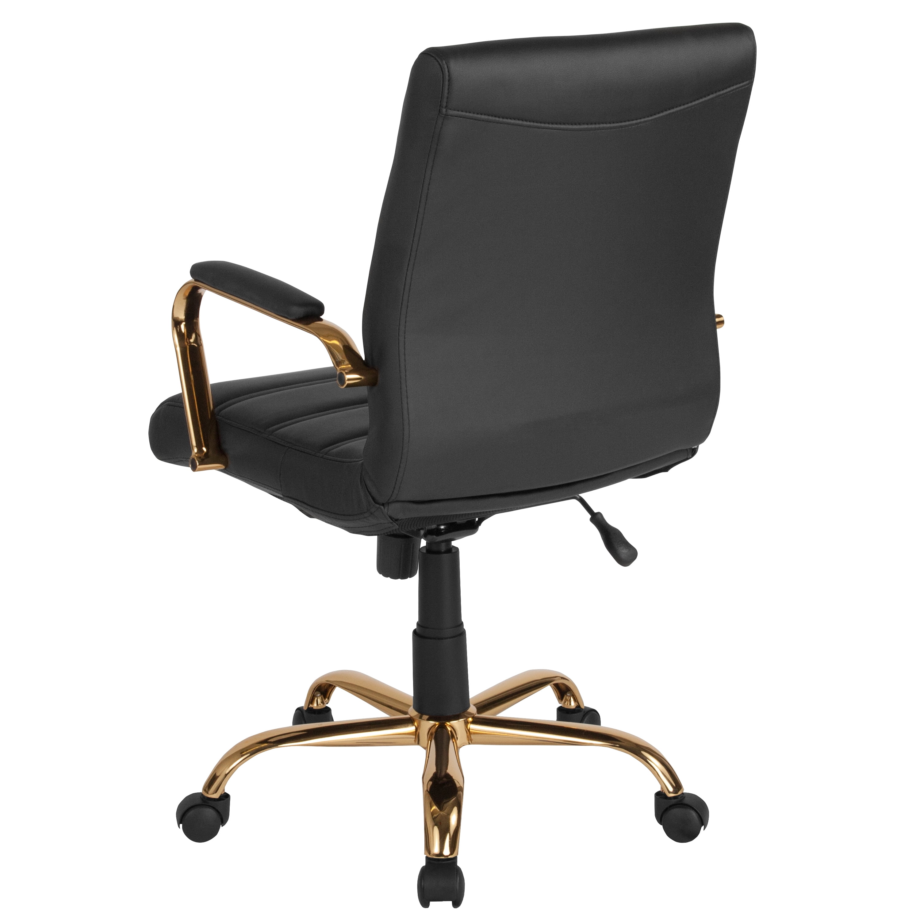 Flash Furniture Mid Back White Leathersoft Executive Swivel Office Chair With Rose Gold Frame And Arms Walmart Com Walmart Com