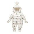 thumbnail image 1 of RXMEKW Combinaison à Capuche Isolée avec Double Fermeture Éclair pour Bébés 0-24M Imprimé Girafe Blanc, 1 of 9