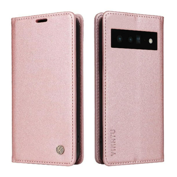 Funda para Google Pixel 6 Pro Estuche de Cuero PU Tipo Cartera con Ranuras para Tarjetas y Cierre Magnético