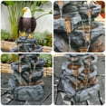 thumbnail image 2 of Bald Eagle Statue Outdoor Fountain Tiered Cascading Rock Water Fountain Outdoor Garden Waterfall Decor for Garden Patio Backyard Deck Porch Outside Water Feature 39.76" H, 2 of 6