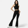 thumbnail image 3 of Women's High Neck Cropped Tank Top with Racerback Design - Small, Black, 3 of 6