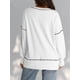 thumbnail image 5 of Sudadera Informal de Cuello Redondo para Mujer, de Larga, Holgada, , con Costuras en Contraste, para Otoño. M, 5 of 8