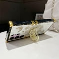 thumbnail image 2 of for Samsung Galaxy A16 Kickstand Case, Glitter Luxury Woman Girly Cute Butterfly Ring Holder Foldable Stand Shockproof Floral Pattern Golden Plated Soft TPU Flexible Cover for A16 5G, White, 2 of 14