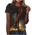 thumbnail image 2 of Women's Witch Legs Graphic Tees Halloween Shirts Short Sleeve Crewneck Fall Tops Cute Casual T-Shirts Novelty Holiday Party Blouse Comfy Everyday Wear, 2 of 6
