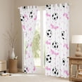 thumbnail image 3 of Erosebridal Pink Bowtie Soccer Black Out Curtains, Cute Sport Curtains Pack of 2 (42x63 Each) for Girls and Boys, 3 of 6