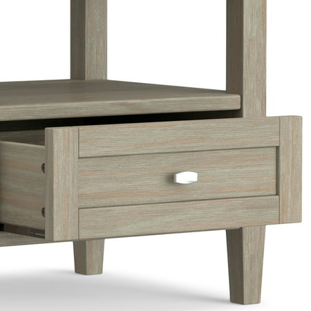 Simpli Home - Warm Shaker SOLID WOOD 20 inch Wide Rectangle Transitional End Side Table in Distressed Grey - Distressed Gray