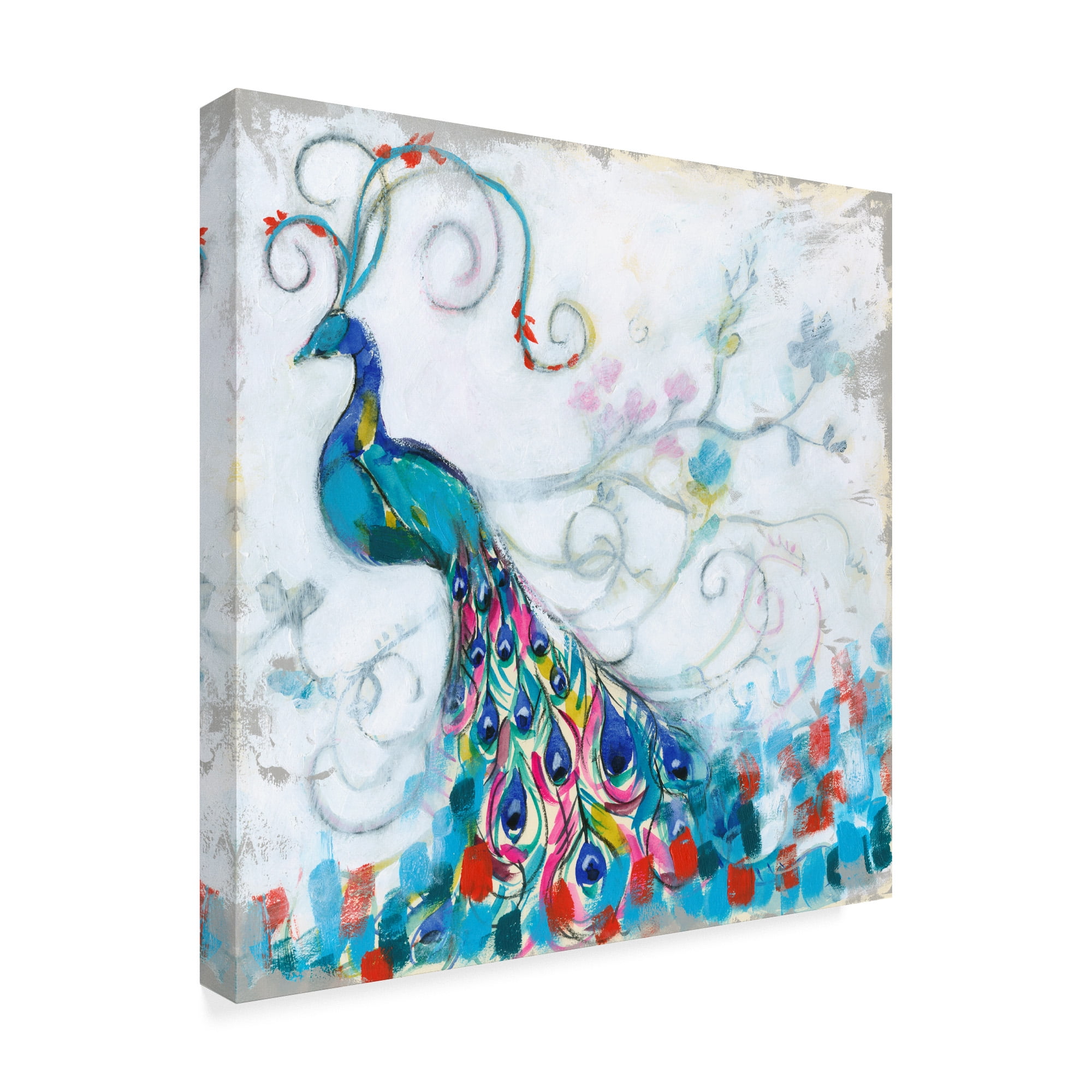 Trademark Fine Art 'Confetti Peacock II' Canvas Art by Jennifer Goldberger