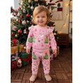 thumbnail image 5 of Cjfdfy Toddler Baby Girl Christmas Outfits Santa Christmas Tree Print Long Sleeve Ruffle Sweatshirt And Pants Infant Cute My Christmas Fall Winter Outfit 0-3Y, 5 of 9