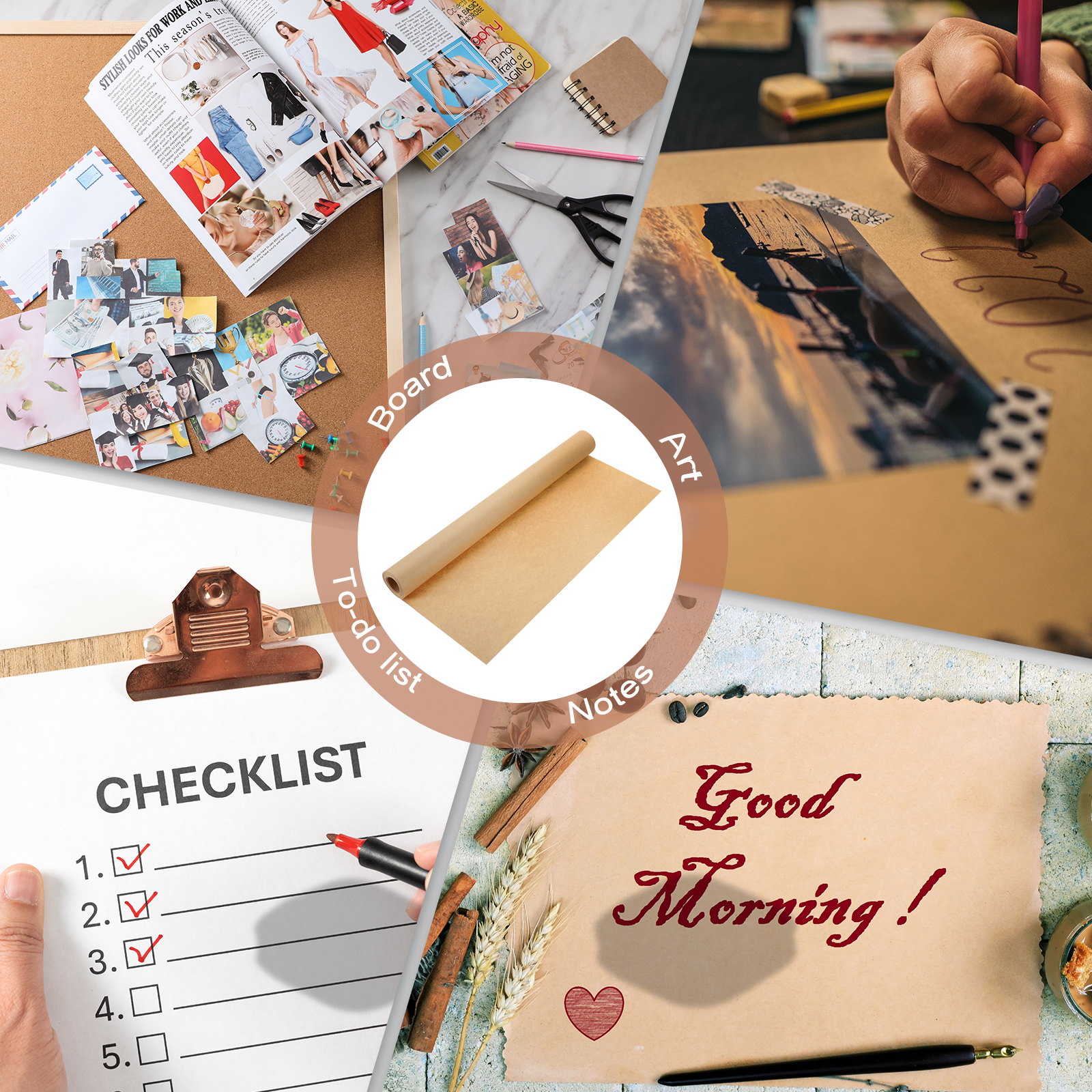 Uxcell Kraft Wrapping Paper, 15"x 1181"(98.42') Decorative Paper Kraft Craft Paper for Gift Wrapping Bouquet Flower Bulletin Board Art Painting Craft Packaging Shipping, White 738GSM