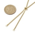 thumbnail image 2 of Adjustable 304 Stainless Steel Curb Chains Necklaces Making with Slide Slider Beads Golden 23.62 inch(60cm) Inner Diameter: 0.12 inch(0.3cm), 2 of 3