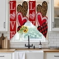 thumbnail image 6 of Valentine's Day Swag Valances for Windows, Kitchen Window Curtains Over Sink, Valentines Leopards Plaid Love Hearts Window Treatment Curtains for Living Room/Bedroom Curtains 2 Panel Sets 36"x45", 6 of 8