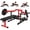 Red, variant on MITONOS Chest Press Machine,Weight Bench Press Machine with Independent Converging Arms,Adjustable Flat Incline Bench Press for Chest,AB Workout Home Gym Equipment(RED)