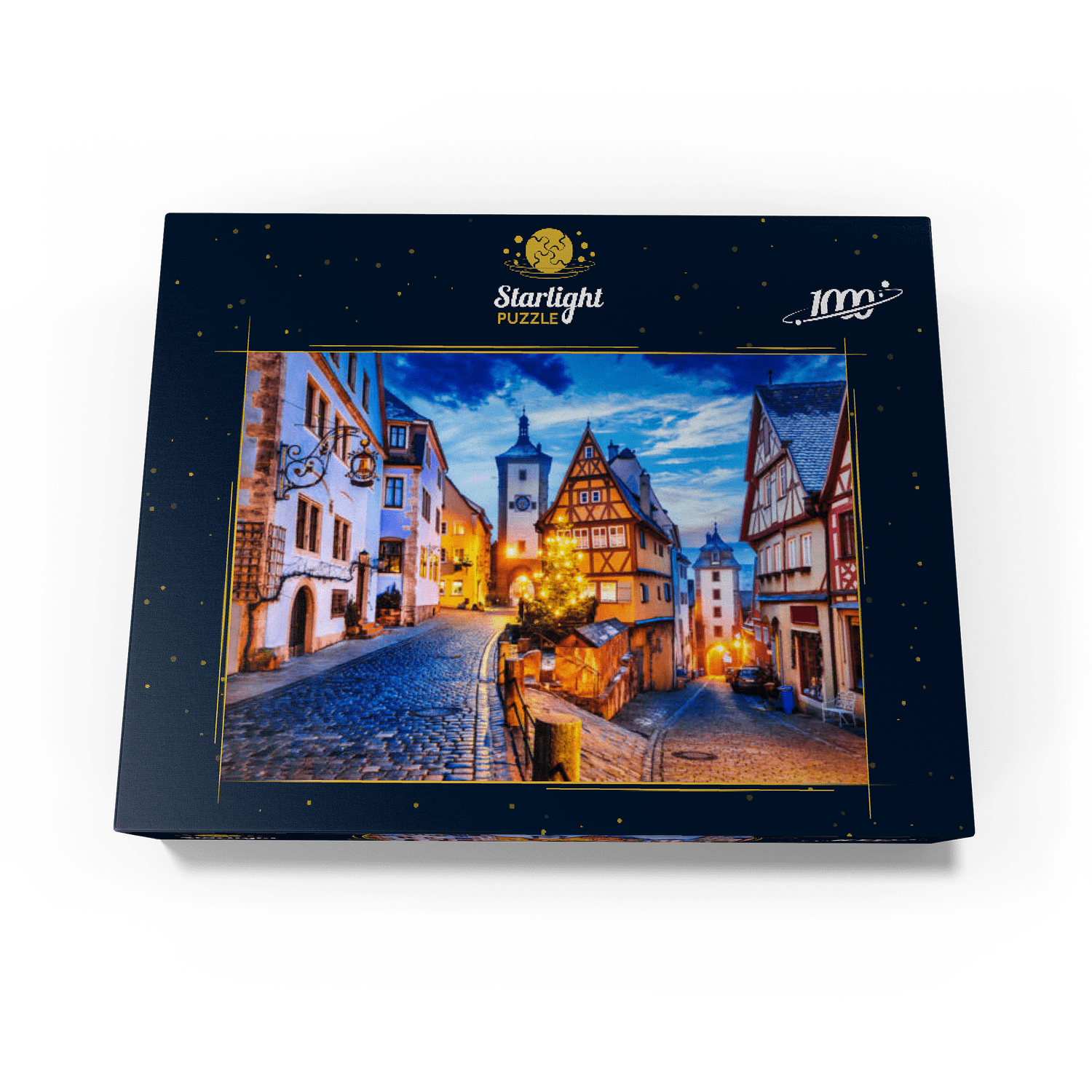 MyPuzzle - Rothenburg Ob Der Tauber By Night, Romantic Road In Bavaria, Germany - Premium 1000 Piece Jigsaw Puzzle for Adults