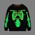 thumbnail image 2 of Mercatoo Boys Halloween Skeleton Green Glitter Pullover Sweatshirts Kids Crew Neck 𝐒parkle Long Sleeve 𝐂ostume Tops Clothes, 2 of 5