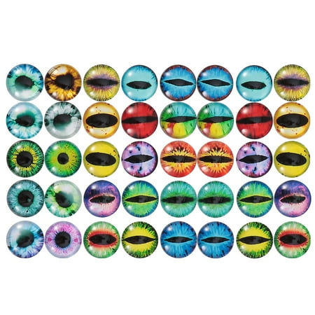 

Round Glass Cabochon 50Pcs 12mm Round Glass Animal Eye Time Glass Sticker DIY Jewelry Charms Accessories (Random Color)