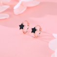 thumbnail image 4 of Solid 925 Sterling Silver Black Star Huggie Earrings Hoops for Women Teens Small Star Hoop Earrings Cartilage Helix Earrings, 4 of 14