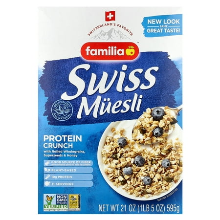 Familia Swiss Muesli Cereal 21oz - Protein Crunch with Superseeds & Honey (21 Ounce Pack of 1)