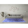 thumbnail image 3 of Ahgly Company Machine Washable Indoor Rectangle Oriental Blue Industrial Area Rugs, 6' x 9', 3 of 4