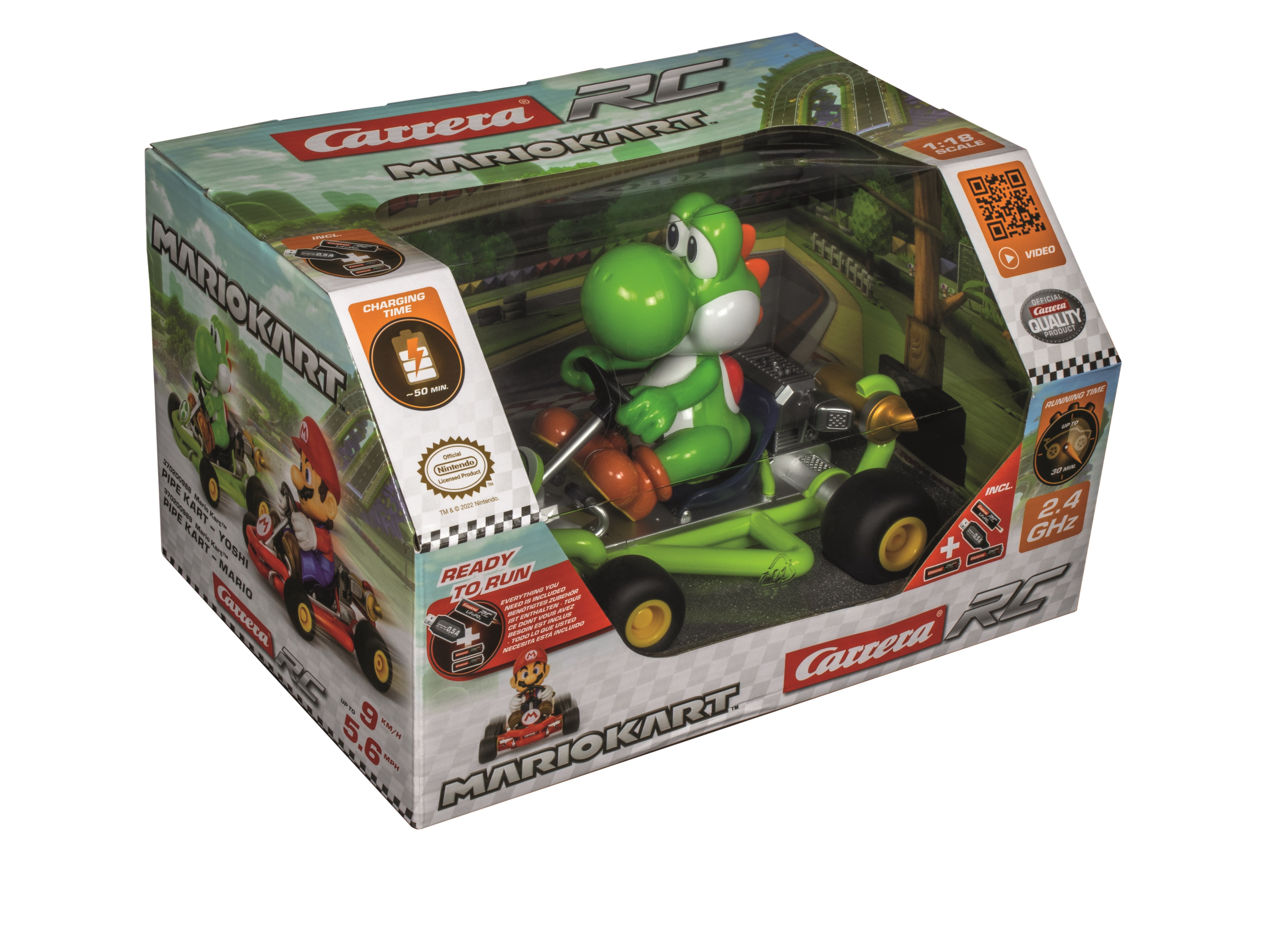 Carrera RC Mario Kart Pipe Kart RC Car - Yoshi