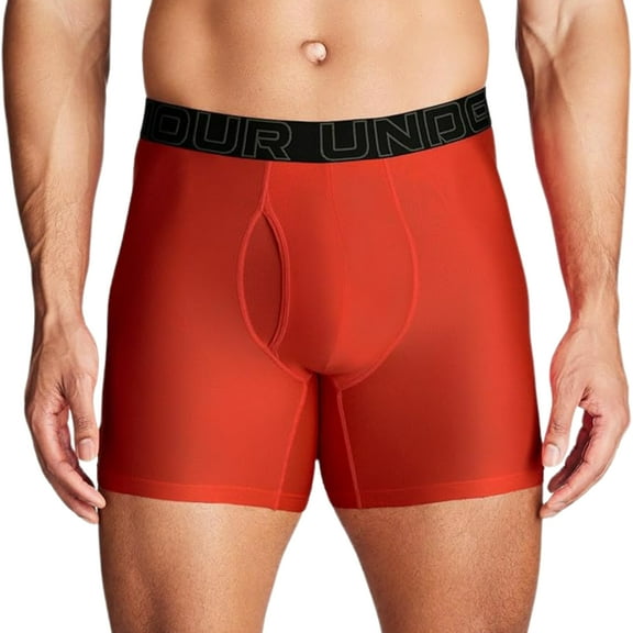 Under Armour Men's Tech Boxerjock 6" Boxer Brief Underwear sz 5XL Solstice Red Black