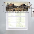thumbnail image 4 of Farmhouse Rooster Kitchen Valance Curtains Country Animals in Vintage Wooden Farm Rod Pocket Valances for Bedroom Living Room Dining Room 54 by 18 in, 1 Panel, 4 of 6