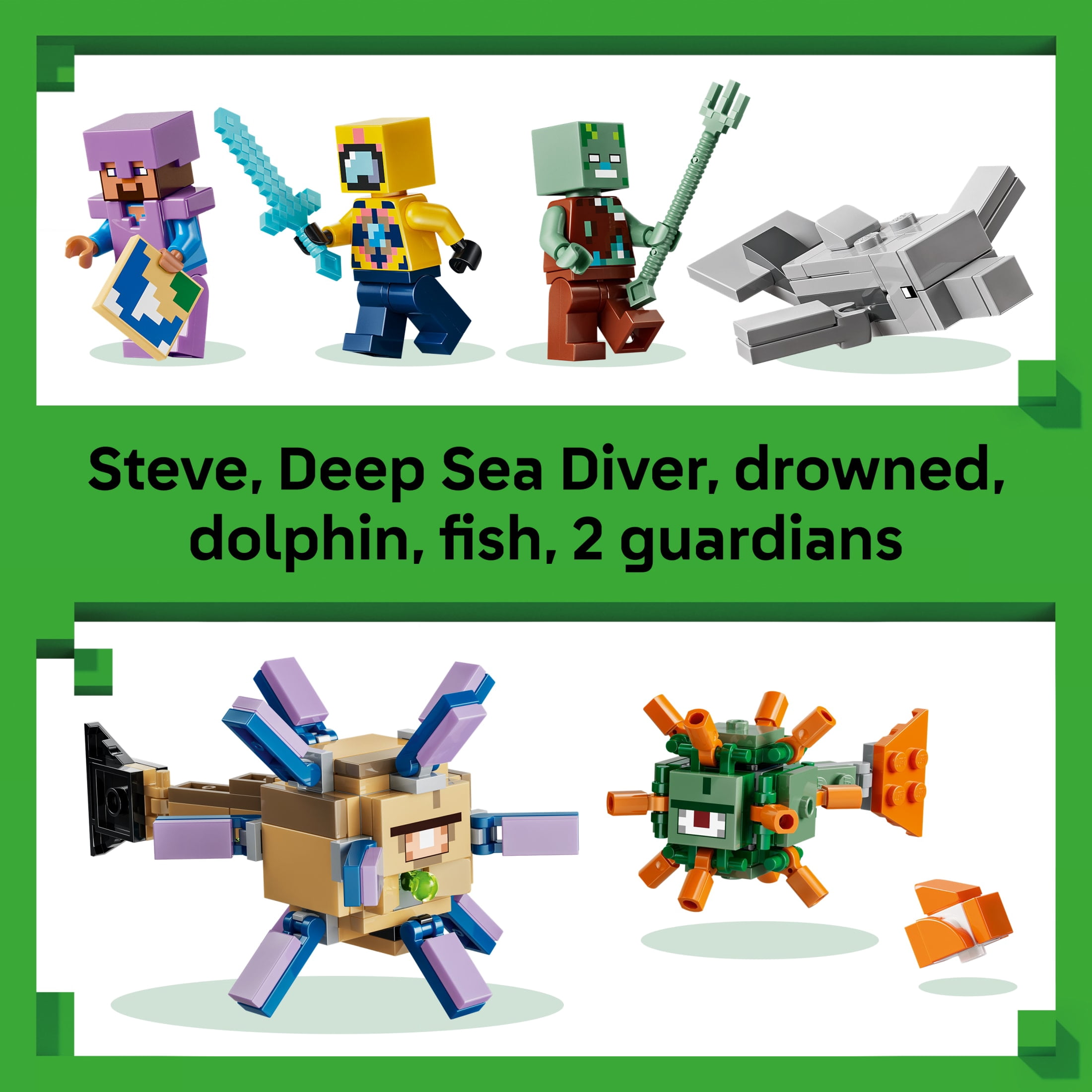 LEGO Minecraft Underwater Adventure - Building Toy for Boys & Girls, Ages 8+ - Minecraft Toys, Figures & Playsets - Gift for Kids & Gamers - 21598