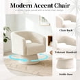 thumbnail image 3 of ClinQ Oversized Swivel Barrel Accent Chair Set of 1, 360 Degree Teddy Upholstered Round Chair for Living Room and Bedroom, White, 3 of 8