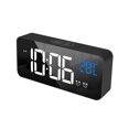 thumbnail image 1 of Reloj electrónico inteligente con espejo LED, portátil, hogar, USB, control de voz, temporizador silencioso, música, reloj despertador, recordatorio, negro kenally HA001362-02B, 1 of 6