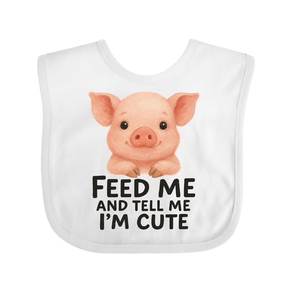 Inktastic Feed Me Pig Boys or Girls Baby Bib