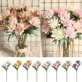 thumbnail image 2 of HEVIRGO 7PCS Artificial Flower Chrysanthemum Garden Party Home Wedding Festival DIY Decor,Dark Champagne, 2 of 8