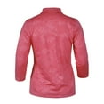 thumbnail image 2 of Monterey Club Women's Vintage Fairy Emboss 3/4 Sleeve Golf Polo Shirt #2458, 2 of 3