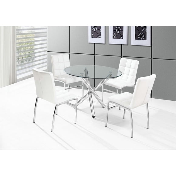K-LIVING WESTON SOFT PU BACK AND SEAT WITH CHROME LEGS CHAIR IN WHITE (4 PER BOX)
