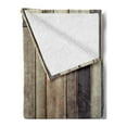 thumbnail image 2 of Wooden Print Soft Flannel Fleece Throw Blanket, Antique Planks Flooring Wall Picture American Style Western Rustic Panel Graphic, Cozy Plush for Indoor and Outdoor Use, 50" x 70", Brown, by Ambesonne, 2 of 5