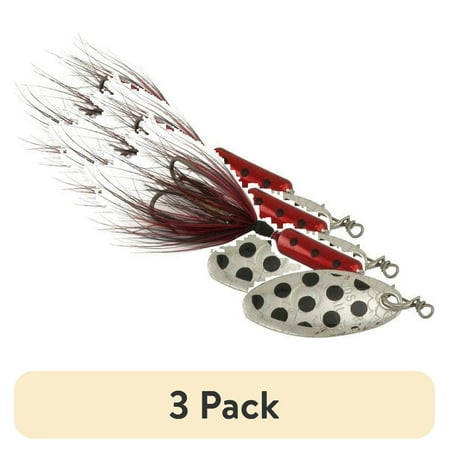 (3 pack) Yakima Bait Worden s Rooster Tail Inline Spinnerbait Fishing Lure Metallic Red Spot 1/8 oz.