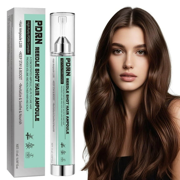 PDRN Hair Ampoule Care Serum with Plant Extract, Nourishes Hair Follicles and Strengthens Strands, Balances Scalp for Healthy Hair, 0.5 fl oz (15ml)