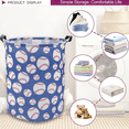 thumbnail image 5 of Sortora Large Laundry Basket, Waterproof Canvas Laundry Hamper, Collapsible Storage Basket Bin for Kids Room, Toy Organizer, Nursery Hamper, Clothes Hamper, Baseball, 5 of 7