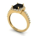 thumbnail image 2 of 1.92 ct Emerald Cut Natural Onyx with Simulated Diamond Halo Accents 18K Yellow Gold Womens Engagement Ring, 2 of 5