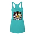 thumbnail image 2 of Funny Neon Summer California Beach Tiger | Womens Animal Lover Premium Tri-Blend Racerback Tank Top, Tahiti Blue, Large, 2 of 4