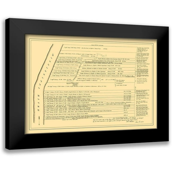 Rector 14x11 Black Modern Framed Museum Art Print Titled - St Philippe Illinois Landowner - Rector 1809