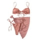 thumbnail image 5 of Txlixc Conjunto de traje de baño dividido para mujer, bikini con volantes+bragas con cordones+cobertores de malla Txlixc Moda, 5 of 8